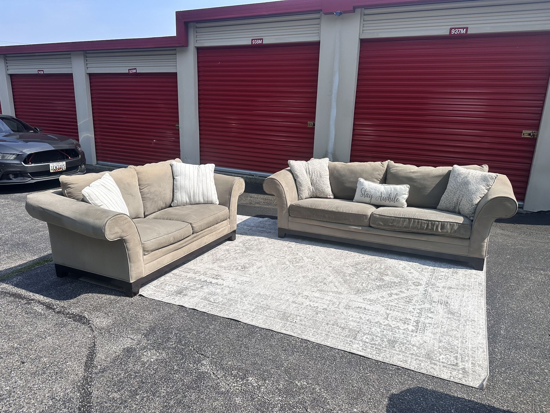 FREE DELIVERY Beige 2-Piece Sofa Set – Clean & Comfy, Delivery Available