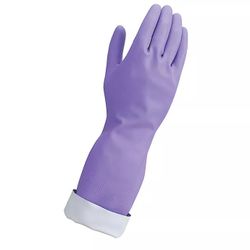 Simply Essential Size Medium Premium Reusable Latex Gloves in Purple (1 Pair)(New never used) OBO
