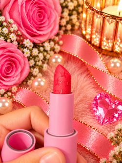Pink Lipstick with Star-Embossed Bullet