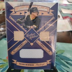 Pittsburgh Pirates Kevin Newman 2019 Panini Leather & Lumber Triple Memorabilia Baseball Card 