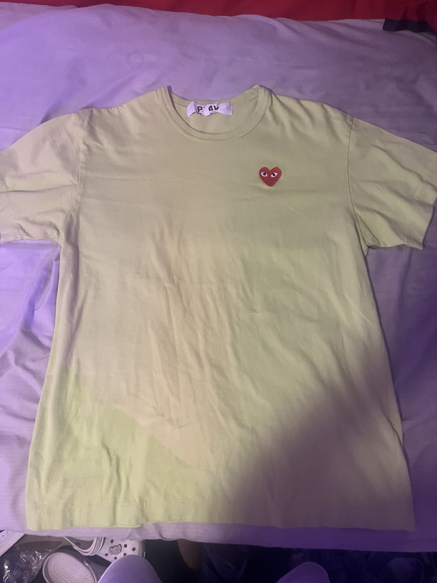 Comme des Garçons Play t-shirt lime green size 2XL fits like XL