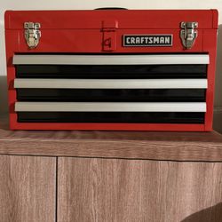 CRAFTSMAN Portable 20.47-in W x 11.81-in H x 8.58-in D 3 -Drawer  Tool Box With 28 -oz Polyurethane Head Rubber Handle Hummer And Knife