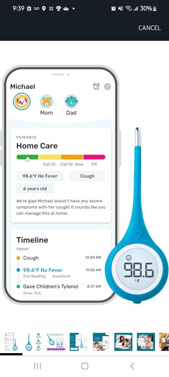Kinsa QuickCare Smart Digital Thermometer