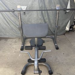 Olympic Weight Bench / Rack / Bar.    130 Dollars 