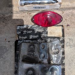 TC Bros License Plate Kit And Chrome 1 Inch Grips.