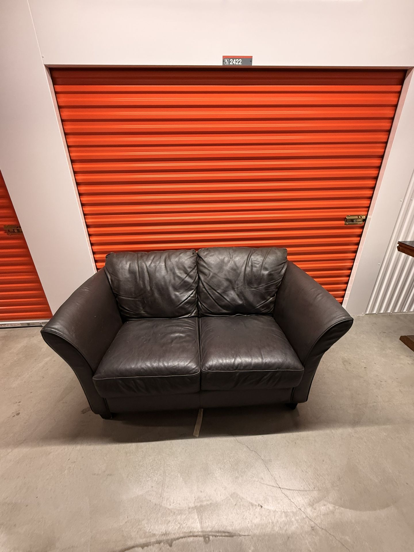 Sofa Leather Loveseat - Good Condition 