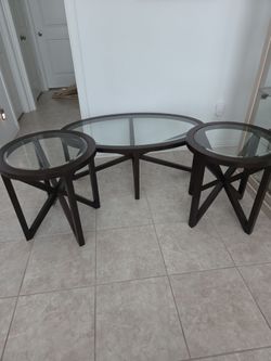 3 piece coffee table set. Espresso Brown