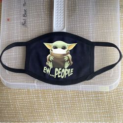 Handmade Cute Kawaii Baby Yoda Ew People Face Mask
