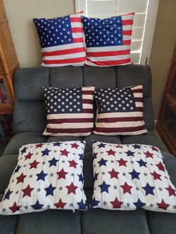 6 Patriotic USA Throw Pillows