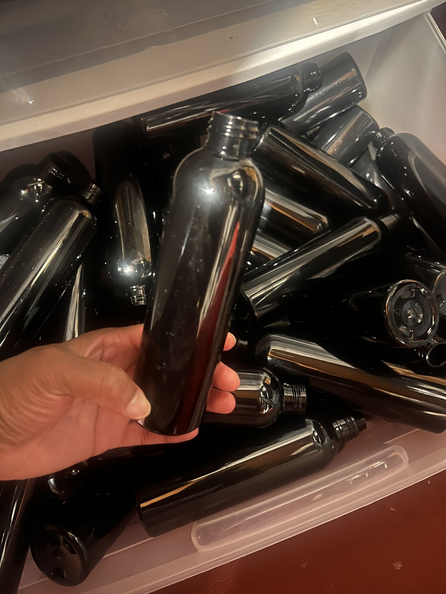 Plastic Black Bottles With Caps