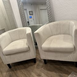 Set Of Microfiber Club Chairs 