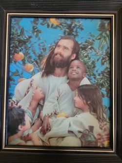 Framed Religious Jesus with Children Print