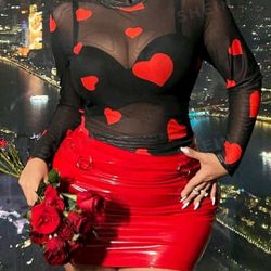 Plus Size Sheer  ❤️ Pattern Long Sleeve Top