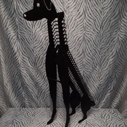 34" Rare Metal Dog CD Rack/Statue 