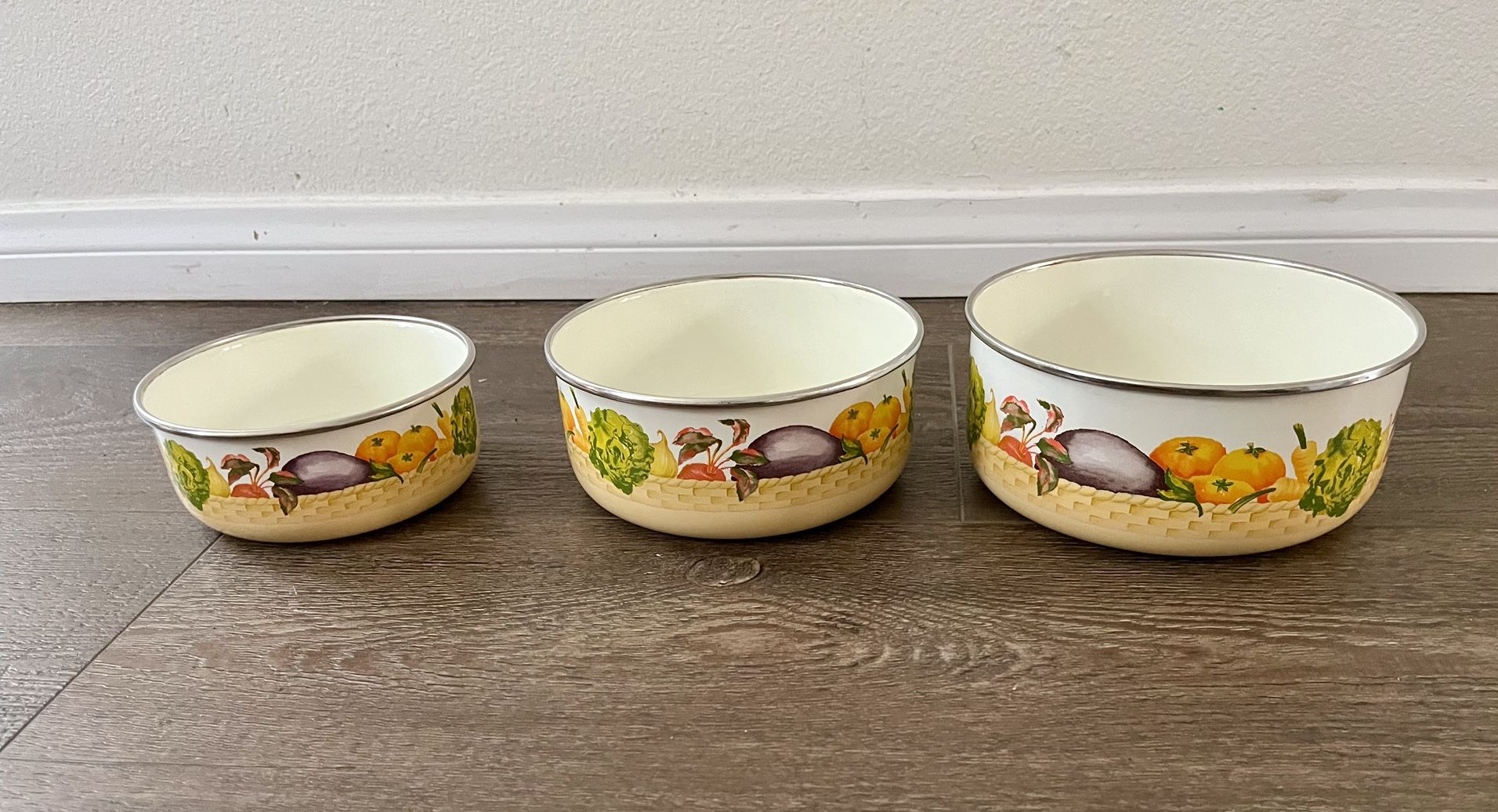 Vintage Metal Enamel bowls