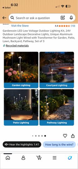 Gardencoin LED Mushroom Outdoor Landscape Lights Set of 3