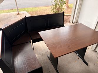 Brown Booth table w/ storage