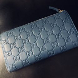 Navy Blue LEATHER Gucci Wallet 