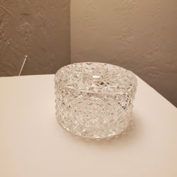 Glass Trinket Box Jewelry Container 
