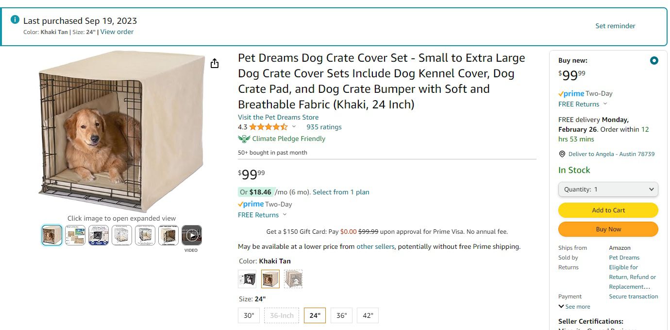 Dog Crate And Bedding 