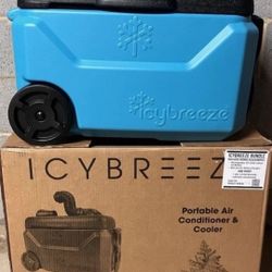 IcyBreeze Platinum Pro Portable Cooler Air Conditioner Blue 38 Qt. W/ Batteries