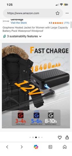 🔥 Chaqueta Puffer Larga con Calefacción – NUEVA EN CAJA 🔥