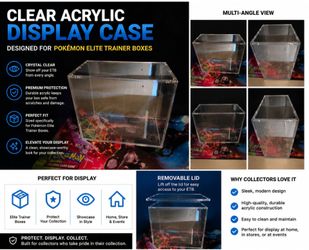 Pokemon Elite Trainer Box ETB Acrylic Display Cases