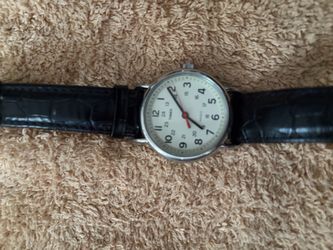 Timex Analog Watch Black Leather Strap