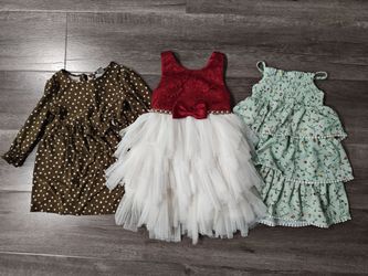 Three 2T Toddler Girl Dresses