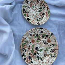 Lot Of 2 Royal Cauldon England Est 1774 Bittersweet Serving Platter with center hole for mounting