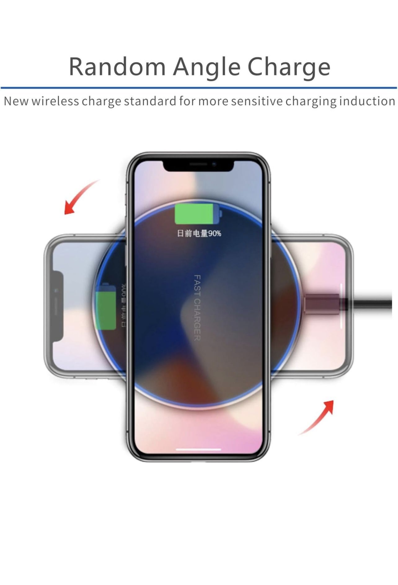10W Max Wireless Charging Station Wireless Charger for iPhone 14 13 12 11 Pro Max/X