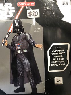 NEW Darth Vader Star Wars Halloween Costume size medium 8-10 (kids) originally $40 plus tax