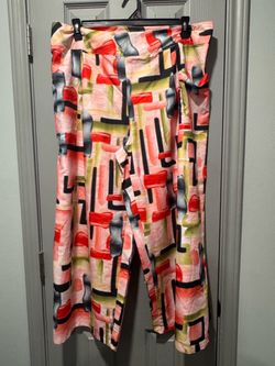 Wide-Leg Abstract Print Pants