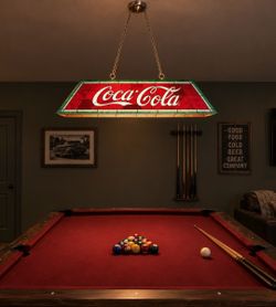 Vintage Coca-Cola Stained Glass Light Fixture