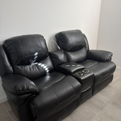 Recliner Leather two Seater 