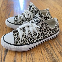 Converse Chuck Taylor All Star Leopard Cheetah Print Sneakers Youth Kids 1.5 Low