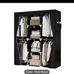 Portable Wardrobe Closet Storage Organizer Metal Hanging Rack