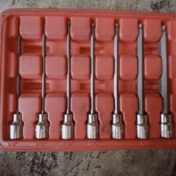 Mac Tools 7-PC. 3/8" Drive SAE Long Ball-End Hex Driver Set SXALB7PT