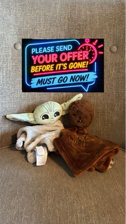 Star Wars Grogu & Chewbacca Plush Lovey Set