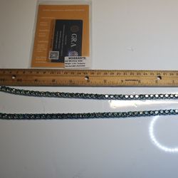 24 Inch Silver Sterling Rhodium Plated 6mm 100 CT MOISSANITE Tennis Chain Necklace Pass Diamond Test