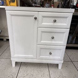 Diamond NOW - Calhoun 30-in White Bathroom Vanity Base Cabinet Without Top 