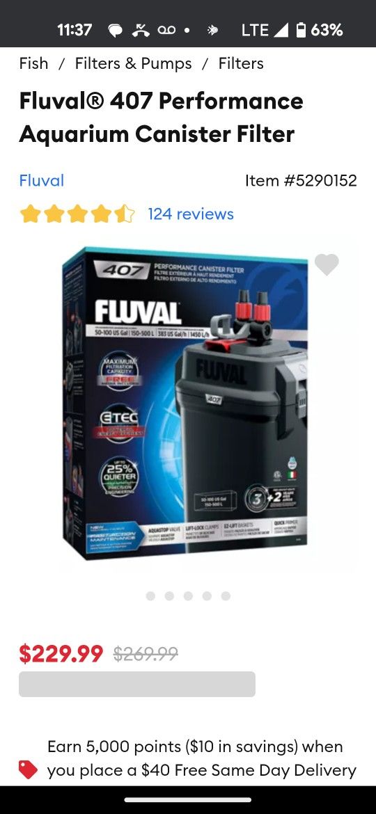 Fluval 407 Canister Aquarium Filter