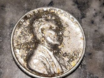 1943 S WAR PENNY, STEEL PENNY, WHEAT PENNY