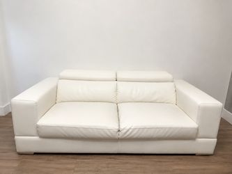 Faux Leather White Couch