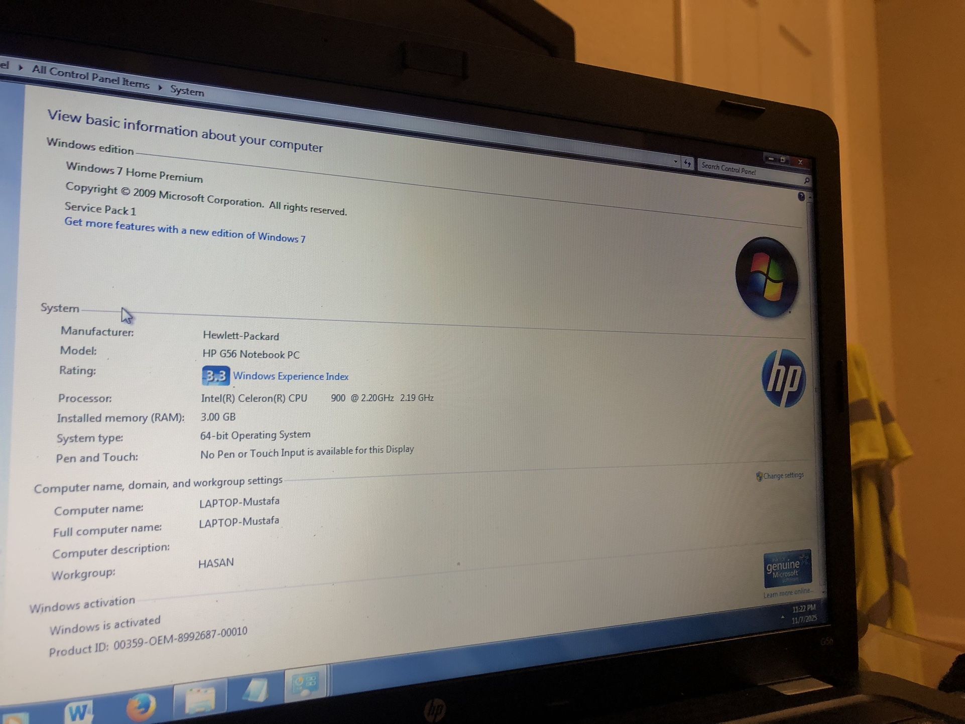 Windows 7 Home Premium OA