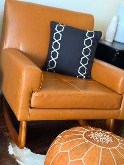 Nursery Works Rocker + Pouf | Modern Nursery Chair + Ottoman Set