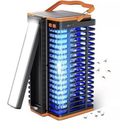Portable Solar Mosquito Zapper - 4000mAh Rechargeable Insect Trap & Reading Lamp
