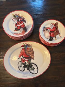 Pottery barn, Nostalgia  Christmas dinner and salad set for eight and one large serving plate