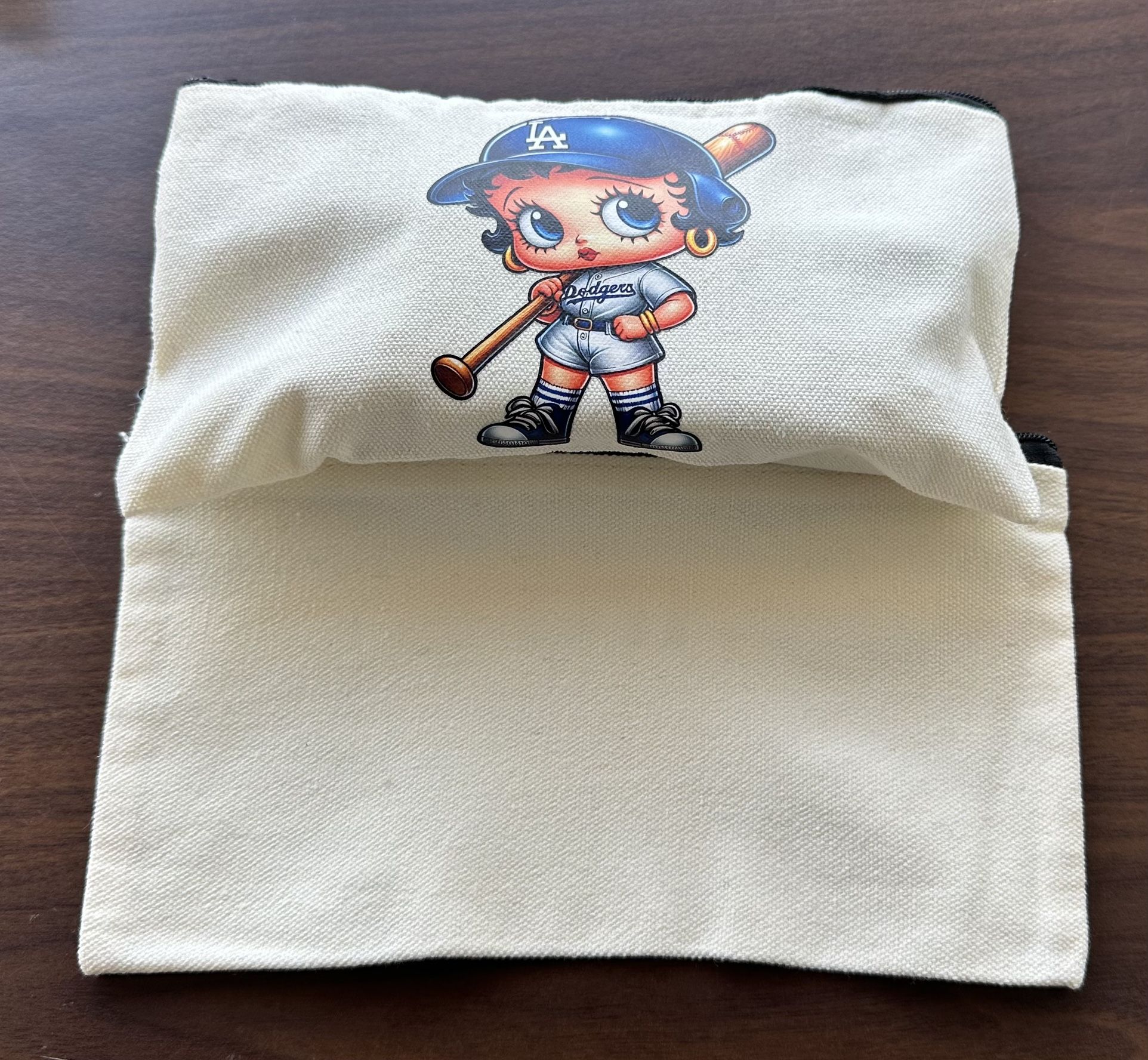 Los Angeles Dodgers Canvas Pouch, Pencil Case, Makeup Bag, Utility Bag, Misc Bag