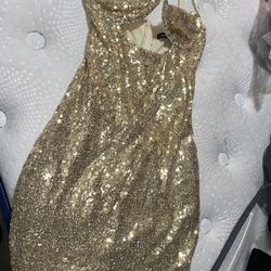 Gold Sequin Dress Size S 